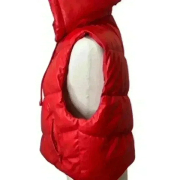 New Love  Tree Hooded Quilted Red  puffer  Vest Women’s Sz Large‎ NWT - Picture 4 of 10